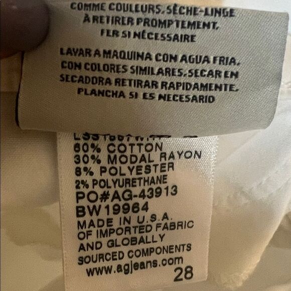 AG Adriano Goldschmied Prima Crop Cigarette Crop om Pearl White in SIze 28 - Picture 12 of 16